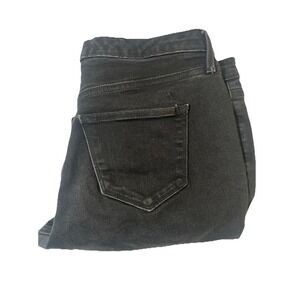 Mossimo Womens Size 8‎ /S Power Stretch Mid Rise Skinny Black Distressed Jeans